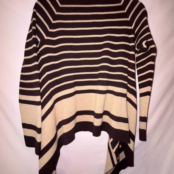 Jones New York Brown and Cream Striped Cardigan - Picture 5 of 9